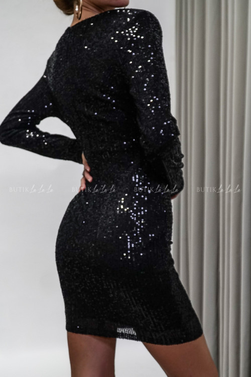 Sukienka cekinowa czarna Isabelle 2