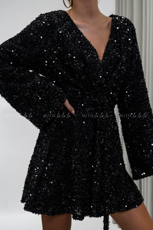 Kombinezon cekinowy czarny Alena 2