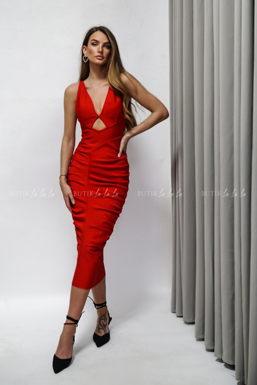 Sukienka dopasowana czerwona Orella 2