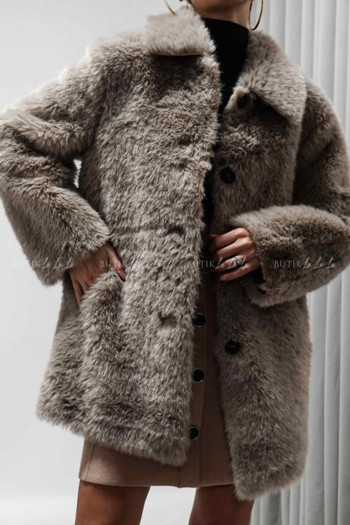 Futro szaro beżowe Snow