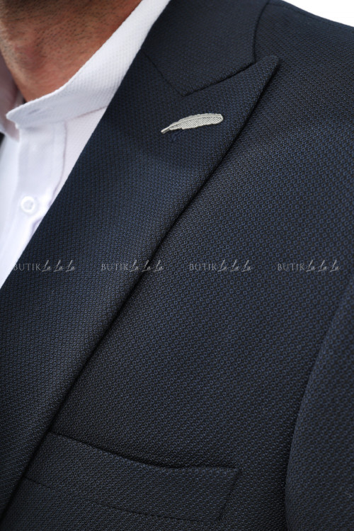 Marynarka męska granatowa materiał struktura IM2 1