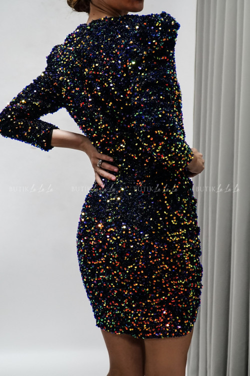 Sukienka cekinowa wielokolorowa Luisa Premium 1