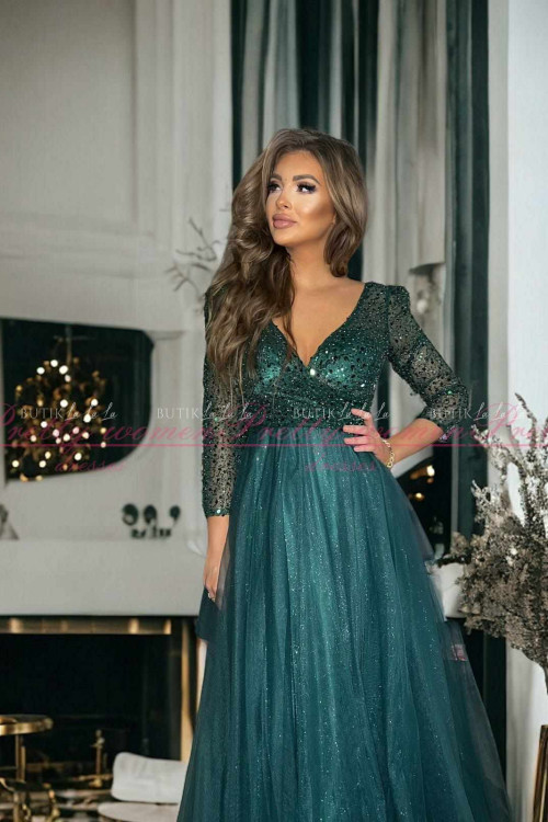 Sukienka maxi butelowa zieleń Odessa 5