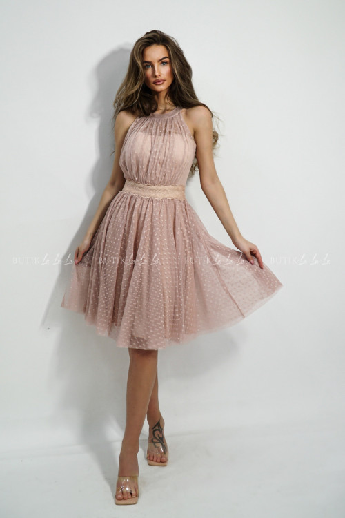 Sukienka mini tiulowa beżowa Inez 1