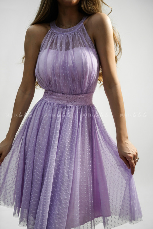 Sukienka mini tiulowa liliowa Inez
