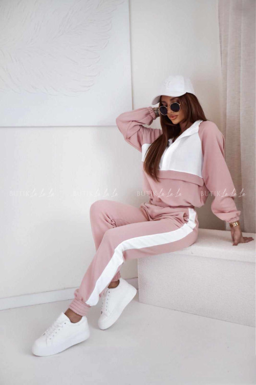 Komplet bawełniany różowo biały Merlos