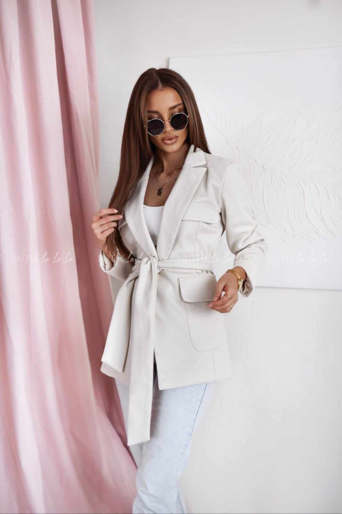 Marynarka z paskiem w jodełkę Kasnos 1