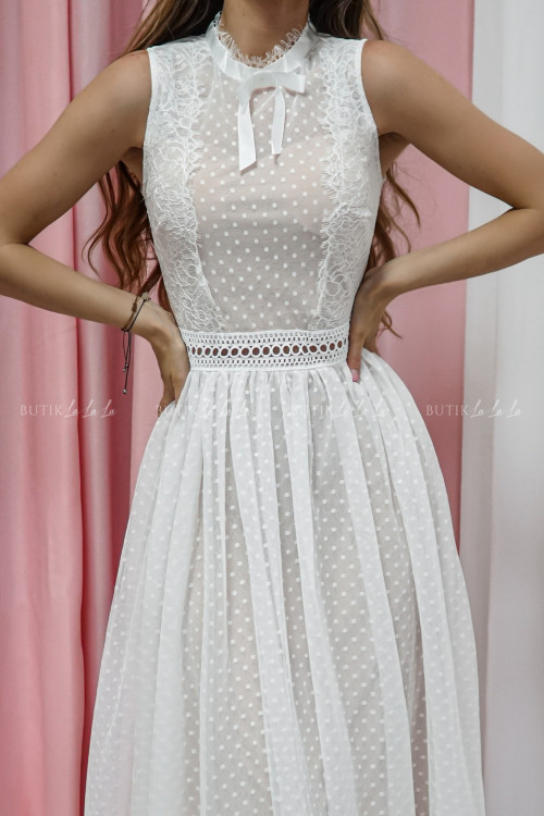 sukienka biała midi tiulowa Wenus