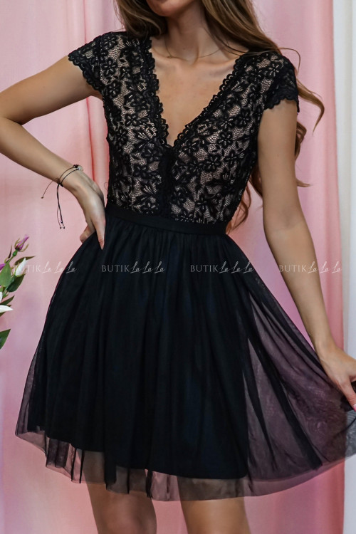 Sukienka czarno beżowa Runa