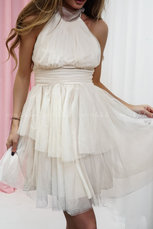 Sukienka mini tiulowa kremowa Imana 1