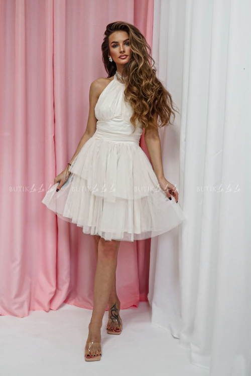 Sukienka mini tiulowa kremowa Imana 2