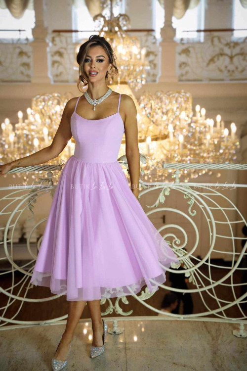 Sukienka z tiulowym dołem wrzosowa Huanita