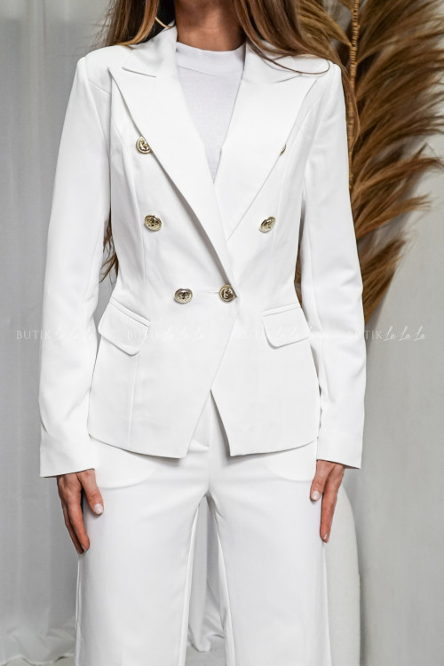 Marynarka dwurzędowa biała Dalia