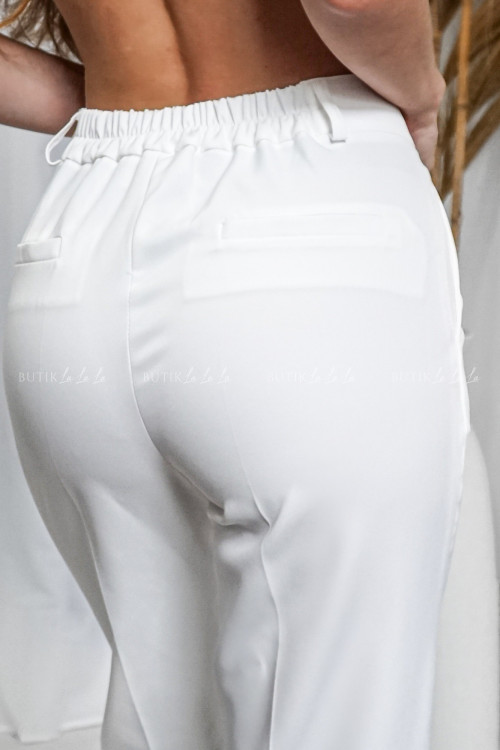 Spodnie z prostą nogawką białe Cesary 1