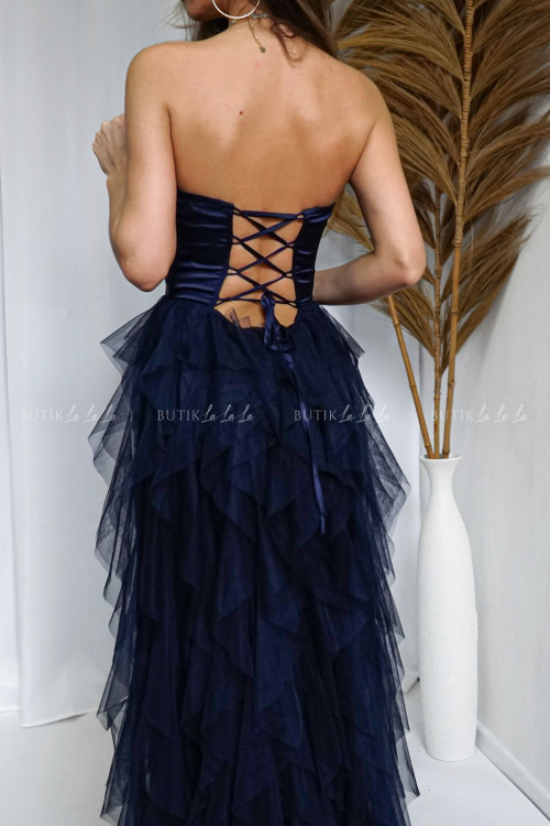 Sukienka maxi tiulowa granatowa Raisa 2