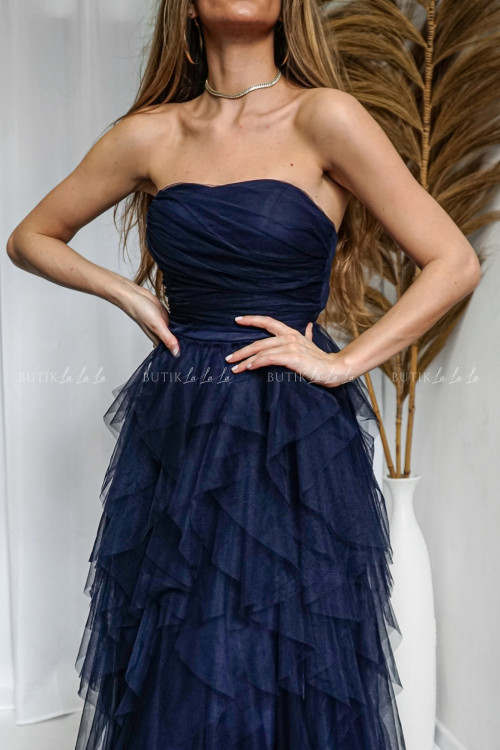 Sukienka midi tiulowa granatowa Jollie