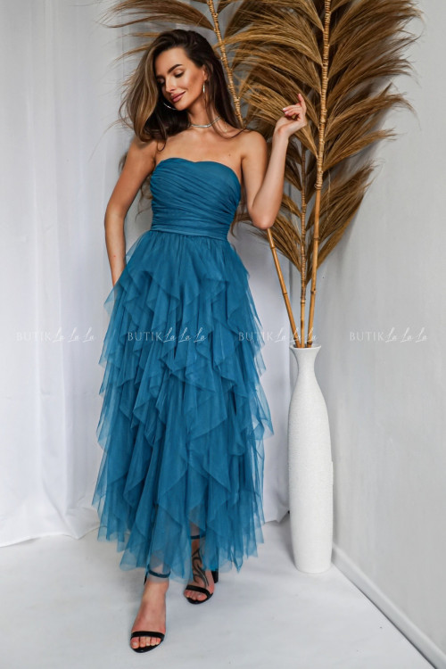 Sukienka midi tiulowa szmaragdowa Jollie 2