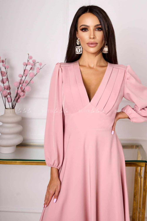 Sukienka midi pudrowy róż Seda