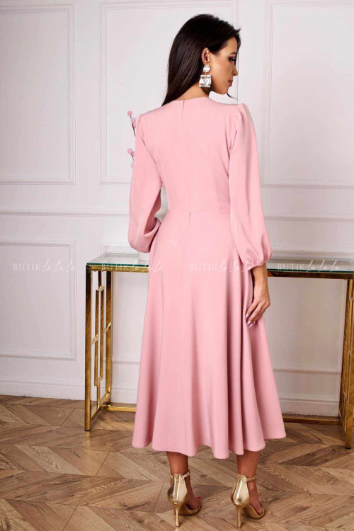 Sukienka midi pudrowy róż Seda 1