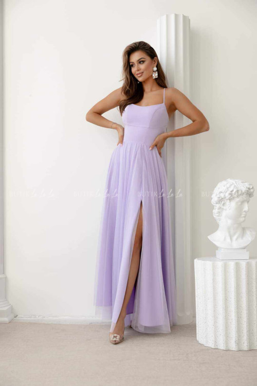 Sukienka z tiulowym dołem liliowa Lolita