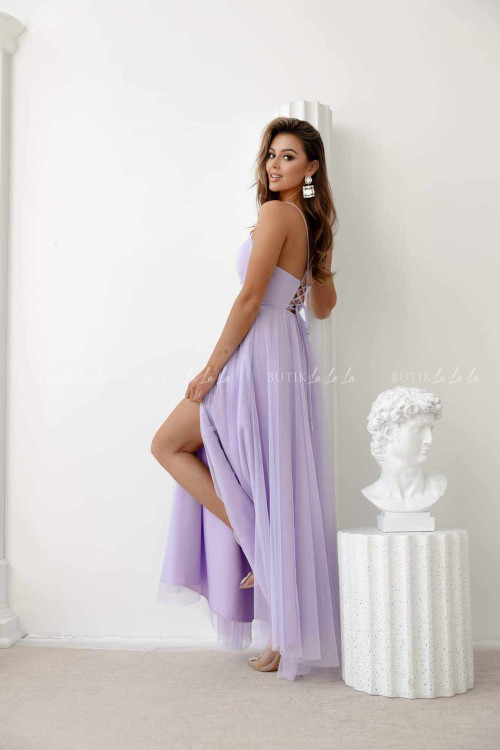Sukienka z tiulowym dołem liliowa Lolita 2