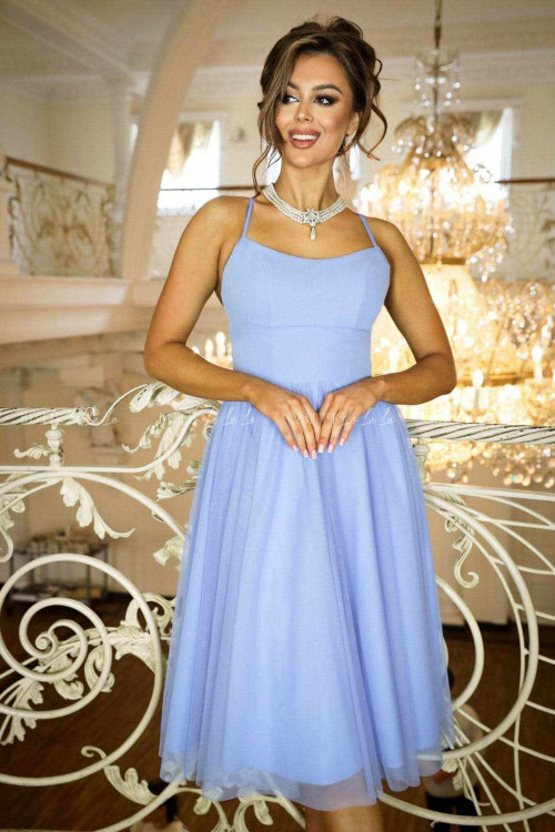 Sukienka z tiulowym dołem niebieska Huanita