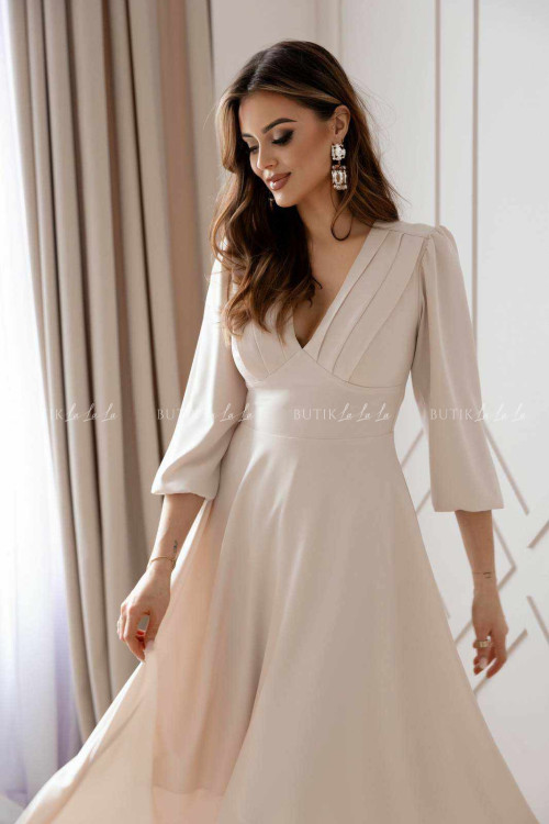 Sukienka midi beżowa Seda 5