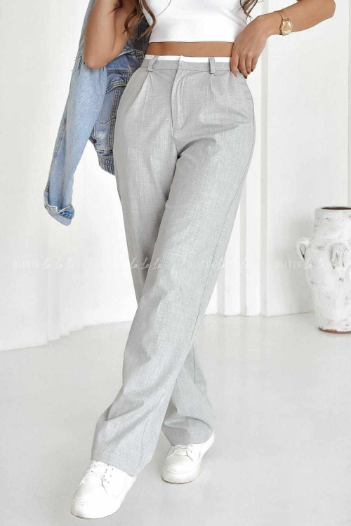 Spodnie siwe z białą wstawką Patricco