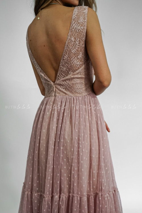 Sukienka midi tiulowa pudrowa Airina 1