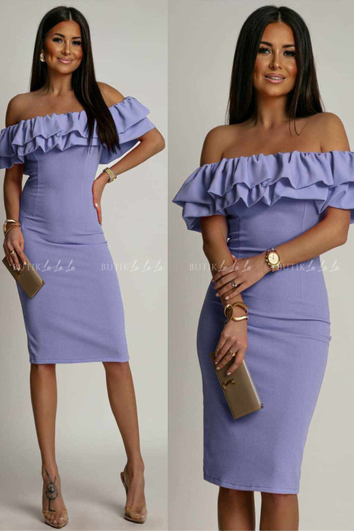 Sukienka mini z falbanami liliowa Danisa