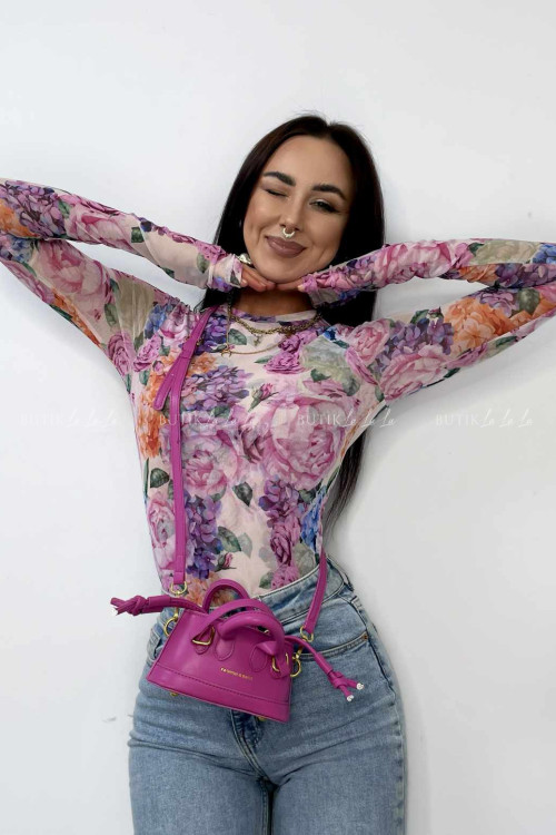 Bluzka z siateczki w kwiatowy print Lamilla 1