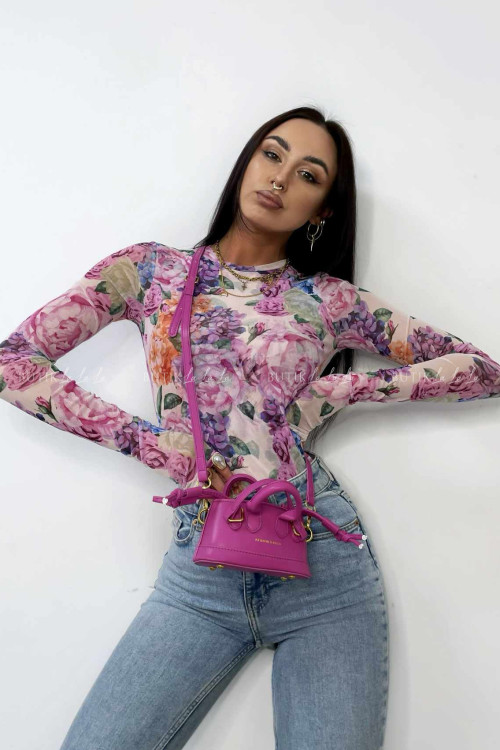 Bluzka z siateczki w kwiatowy print Lamilla 4