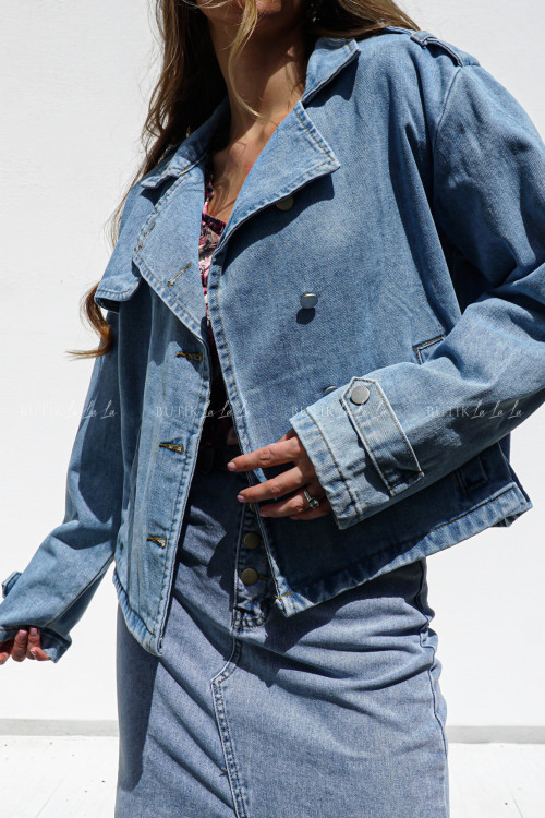 Kurtka jeansowa jasna Perla