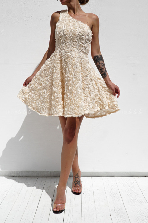 Sukienka kwiatowa kremowa Feries 2