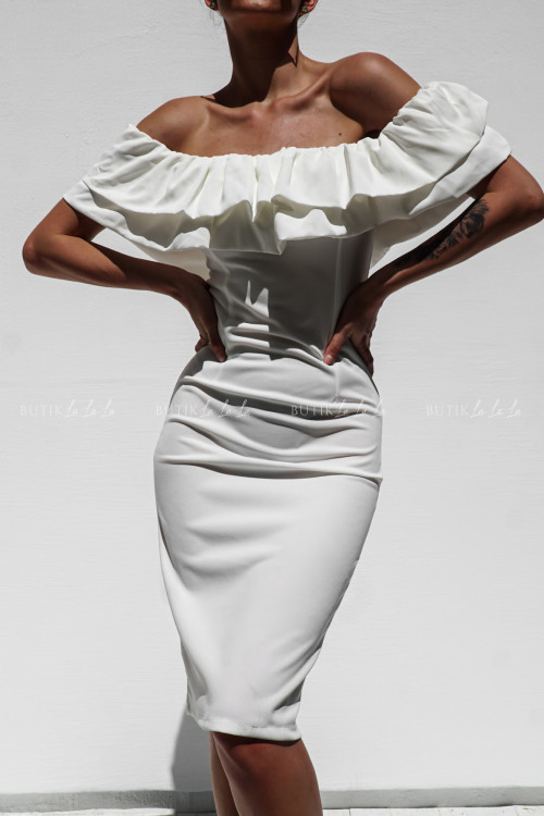 Sukienka mini z falbanami biała Danisa