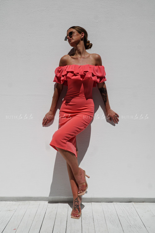 Sukienka mini z falbanami karalowa Danisa 1