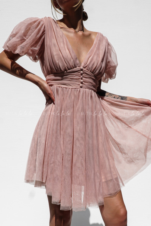 Sukienka pudrowa tiulowa Margaret