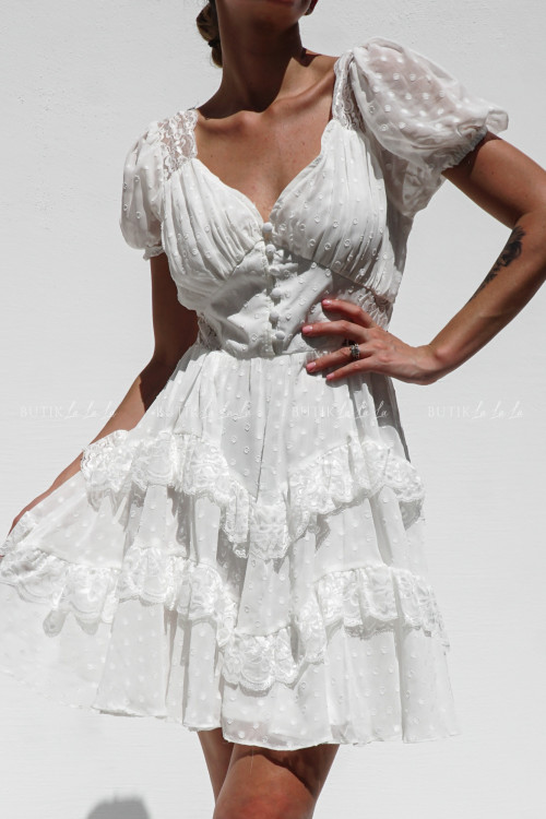 Sukienka mini biała Francesca