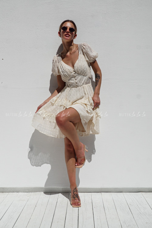 Sukienka mini kremowa Francesca 2