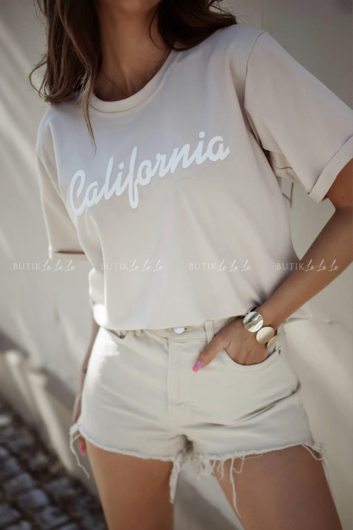 Bluzka beżowa na krótki rękaw California