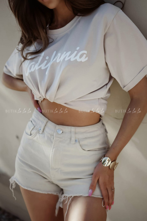 Bluzka beżowa na krótki rękaw California 1