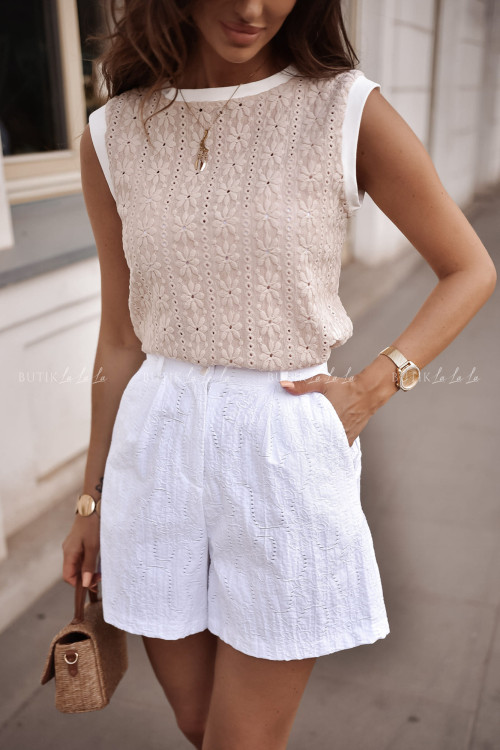 Spodenki bawełniane białe Saly