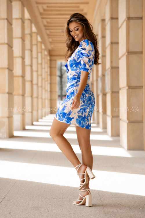 Sukienka w wielokolorowy print Ornando 2