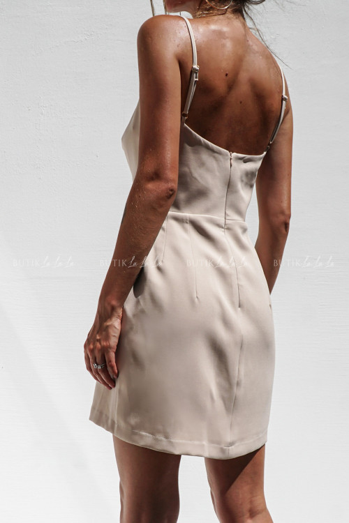 Sukienka mini beżowa Isidia 3