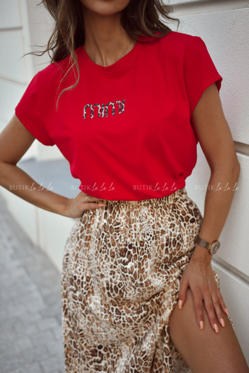 Bluzka bawełniana czerwona Nimi 2