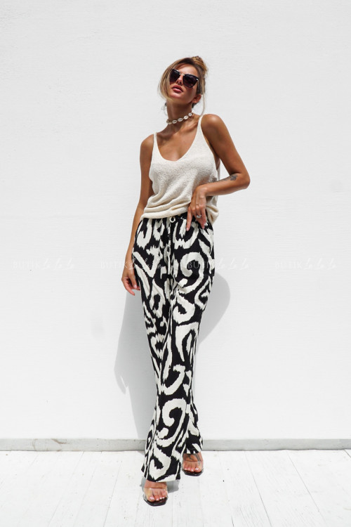 Spodnie czarno białe Eve 1