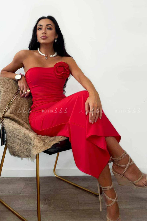 Sukienka dopasowana czerwona Gold Lady 3