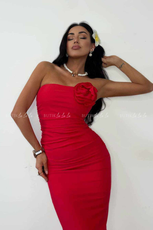 Sukienka dopasowana czerwona Gold Lady 5
