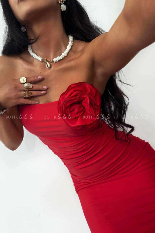 Sukienka dopasowana czerwona Gold Lady 2