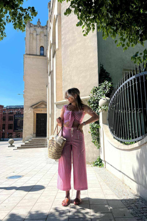 Komplet czerwony w paski Kaelo 2